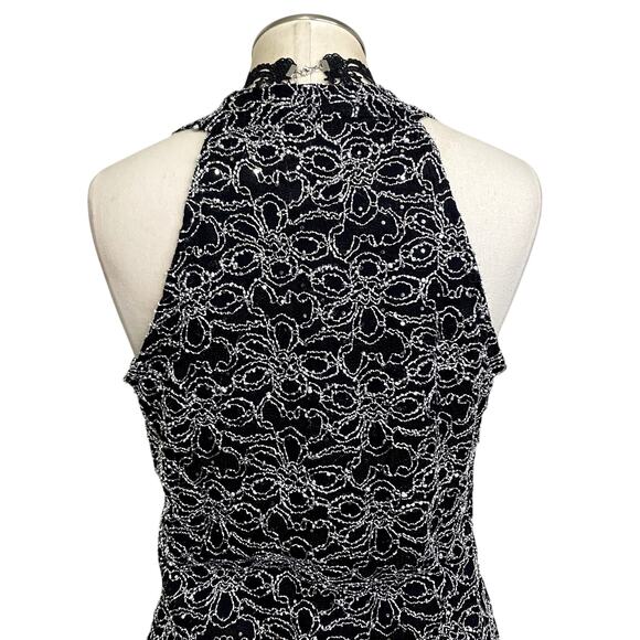 Y2K 90's Vintage Whimsygoth Dark Fairy Floral Sparkle Faux Wrap Top - Picture 11 of 13